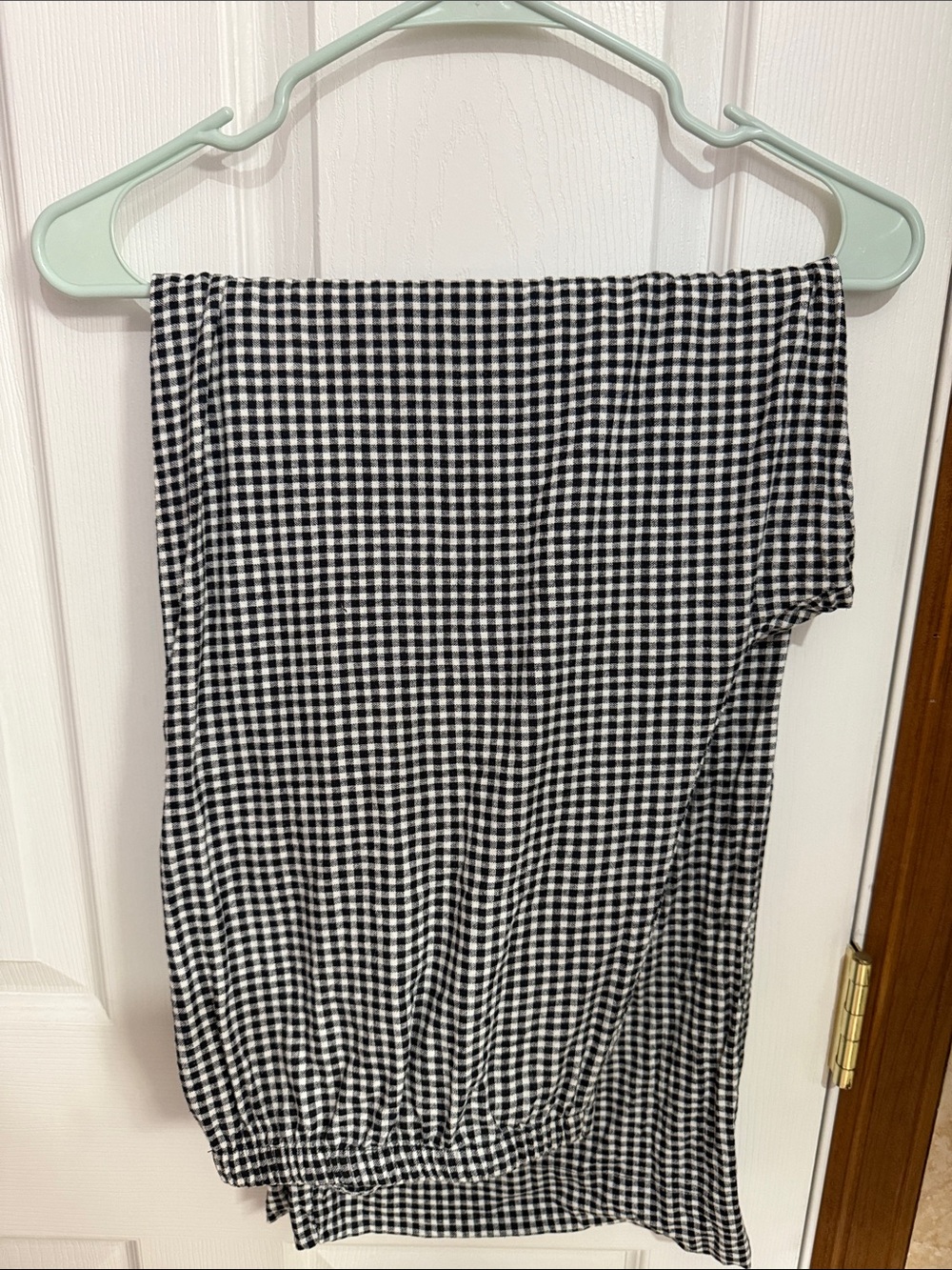 a new day Black and White Gingham Midi Skirt